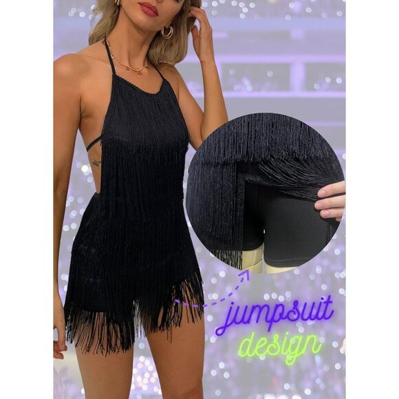 Women Black Western Country Concert Cowgirl  Outfit Jumpsuit Romper - Picture 5 of 8